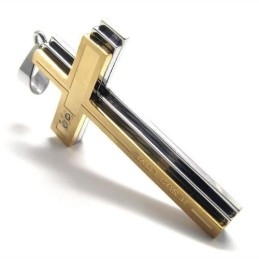 Gouden En Zilveren Kruishanger Van Puur Titanium