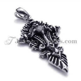 Mode Titanium Hanger Met Zwarte Zirkoon