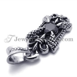 Elegante Titanium Hanger Met Zwarte Zirkoon