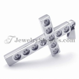 Elegante Kruishanger Van Titanium Met Strass Steentjes