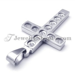 Elegante Kruishanger Van Titanium Met Strass Steentjes