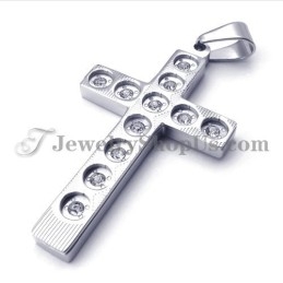 Elegante Kruishanger Van Titanium Met Strass Steentjes