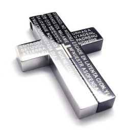 Heren Zwarte Kruisketting Van Puur Titanium (Nieuw)