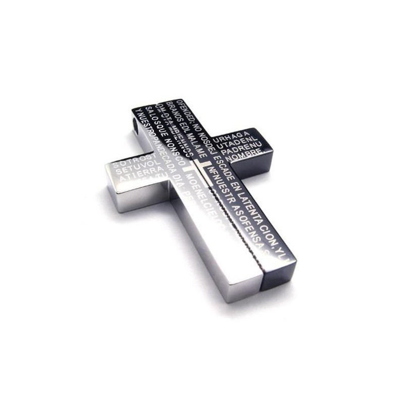 Heren Zwarte Kruisketting Van Puur Titanium (Nieuw)