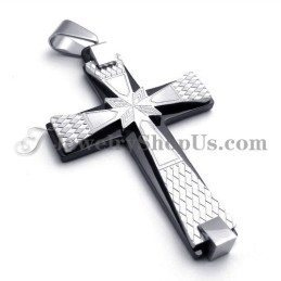 Elegante Zwarte Titanium Kruishanger