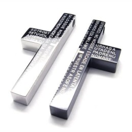 Heren Zwarte Kruisketting Van Puur Titanium (Nieuw)