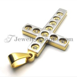 Elegante Gouden Kruistitanium Hanger Met Strass Steentjes