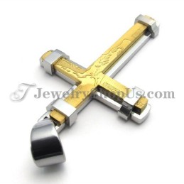Prachtige Gouden En Zilveren Titanium Kruishanger