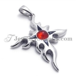 Mode Titanium Hanger Met Rode Zirkoon