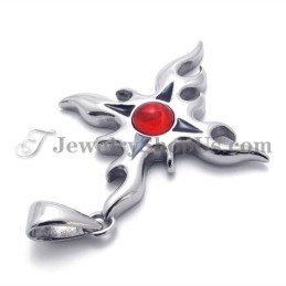 Mode Titanium Hanger Met Rode Zirkoon