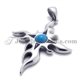 Mode Titanium Hanger Met Blauwe Zirkoon