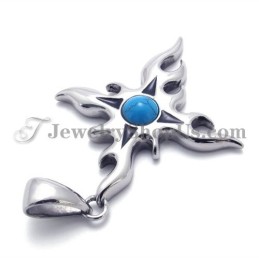 Mode Titanium Hanger Met Blauwe Zirkoon