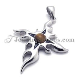 Mode Titanium Hanger Met Bruine Zirkoon