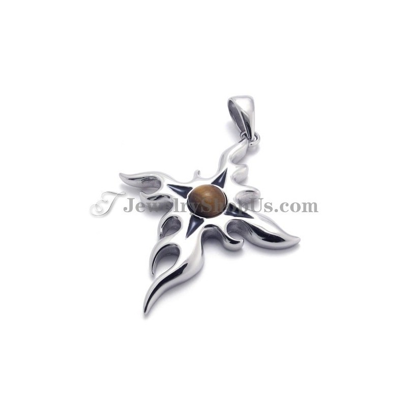 Mode Titanium Hanger Met Bruine Zirkoon Mode Titanium Hanger Met Bruine Zirkoon