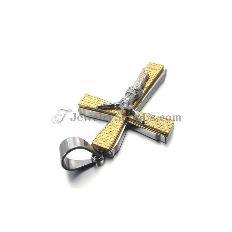 Elegante Titanium Gouden Kruis Van Jusus Hanger Elegante Titanium Gouden Kruis Van Jusus Hanger