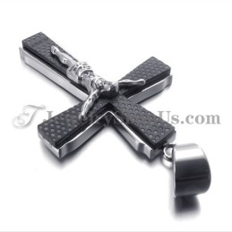 Elegante Titanium Zwarte Cross Of Jusus Hanger