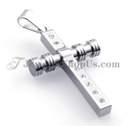 Prachtige Titanium Kruishanger Met Strass Steentjes