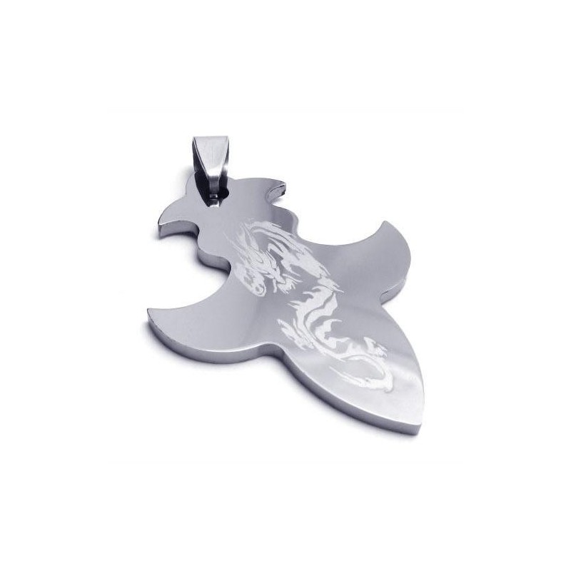 Heren Tungsten Steel Cross Dragon Hanger Ketting (Nieuw) Heren Tungsten Steel Cross Dragon Hanger Ketting (Nieuw)