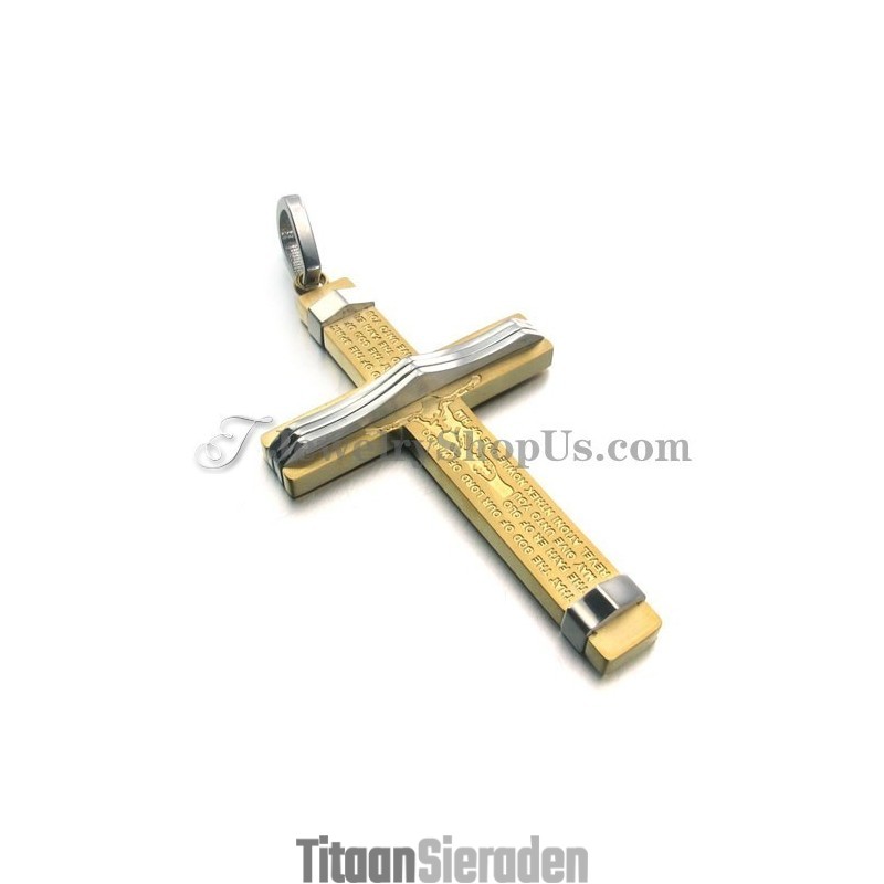 Mode Titanium Gouden Kruis Hanger Mode Titanium Gouden Kruis Hanger