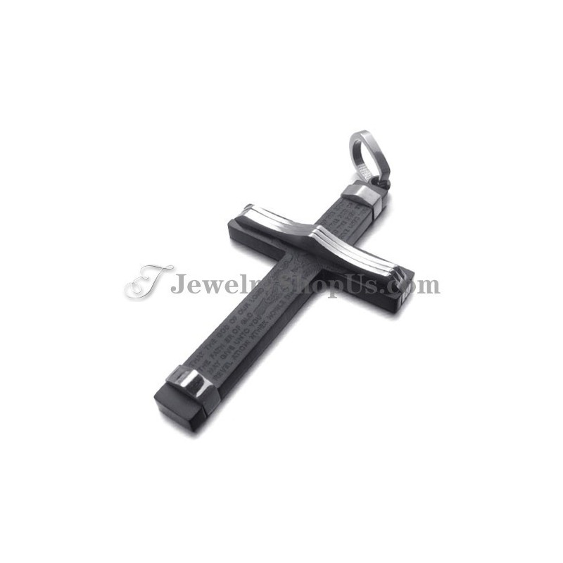 Mode Titanium Zwarte Kruis Hanger