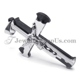Klassieke Zwarte Titanium Kruis Van Jezus Hanger