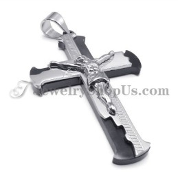 Klassieke Zwarte Titanium Kruis Van Jezus Hanger