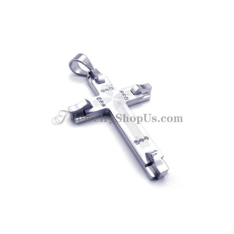 Prachtige Titanium Kruishanger Met Strass Steentjes Prachtige Titanium Kruishanger Met Strass Steentjes