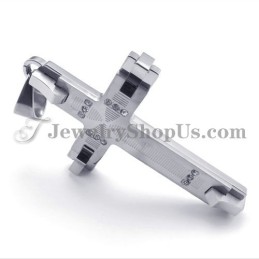 Prachtige Titanium Kruishanger Met Strass Steentjes