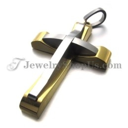 Elegante Titanium Gouden Kruishanger