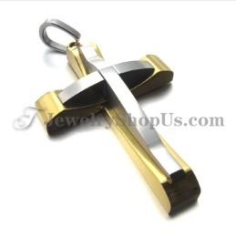 Elegante Titanium Gouden Kruishanger