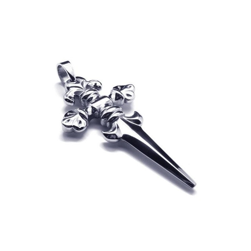 Heren Jongens Pure Titanium Kruis Zwaard Hanger Ketting Heren Jongens Pure Titanium Kruis Zwaard Hanger Ketting