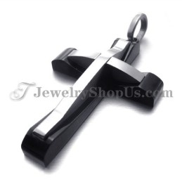 Elegante Titanium Zwarte Kruishanger