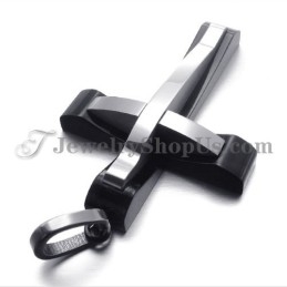 Elegante Titanium Zwarte Kruishanger