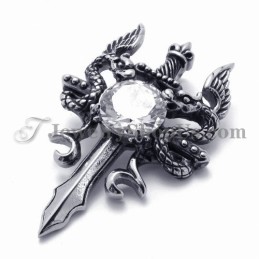 Mode Titanium Zwaardhanger Met Zirkoon