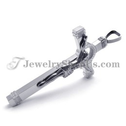 Elegante Zilveren Titanium Jezus Kruis Hanger