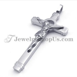 Elegante Zilveren Titanium Jezus Kruis Hanger