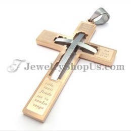 Elegante Roségouden Kruistitanium Hanger