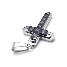 Zwarte, Puur Titanium Kruisketting Voor Heren