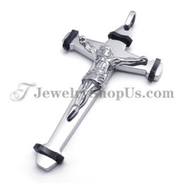 Elegante Zwarte Titanium Jezus Kruis Hanger