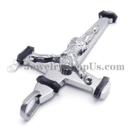 Elegante Zwarte Titanium Jezus Kruis Hanger