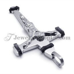 Elegante Zwarte Titanium Jezus Kruis Hanger