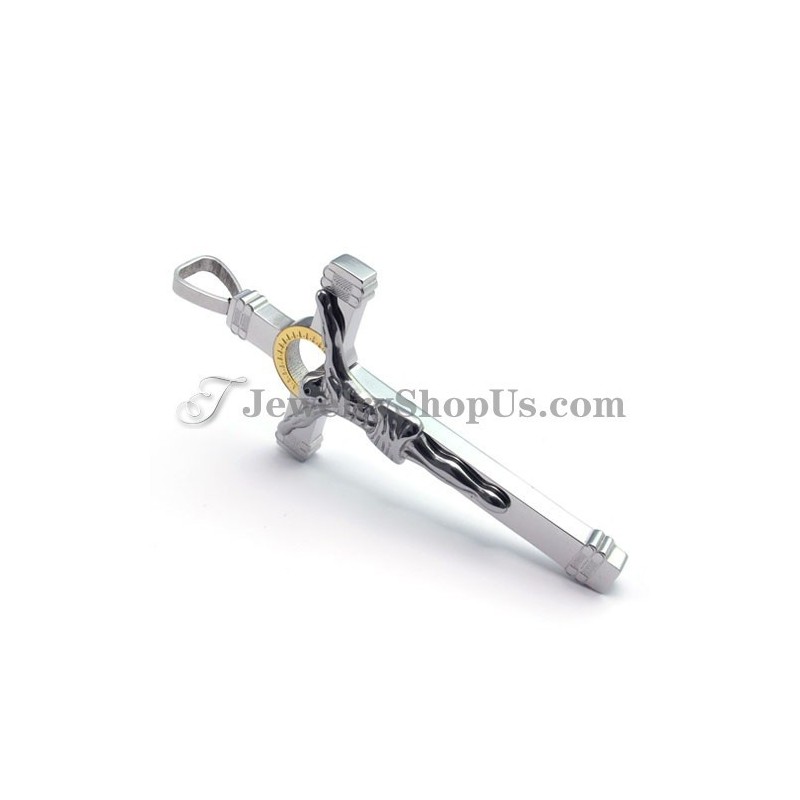 Elegante Gouden Titanium Jezus Kruis Hanger Elegante Gouden Titanium Jezus Kruis Hanger