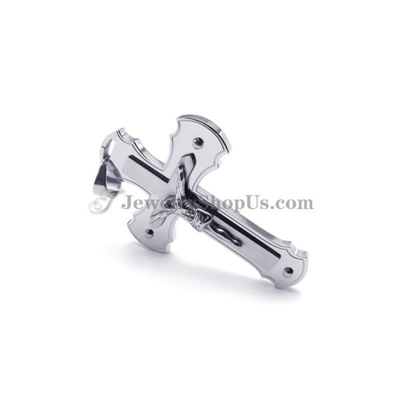 Klassieke Zilveren Titanium Kruis Van Jezus Hanger Klassieke Zilveren Titanium Kruis Van Jezus Hanger