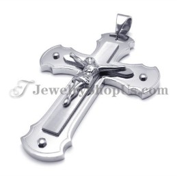 Klassieke Zilveren Titanium Kruis Van Jezus Hanger