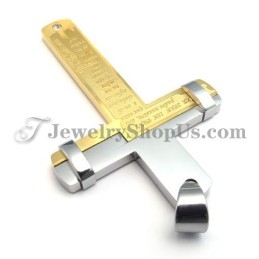 Elegante Gouden Titanium Kruishanger Met Strass