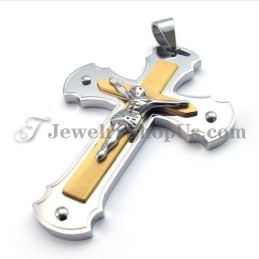 Klassieke Gouden Titanium Jezus Kruis Hanger