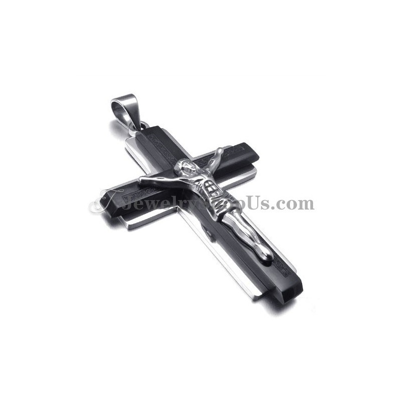 Mode Zwarte Titanium Kruis Van Jezus Hanger Mode Zwarte Titanium Kruis Van Jezus Hanger