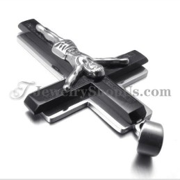 Mode Zwarte Titanium Kruis Van Jezus Hanger