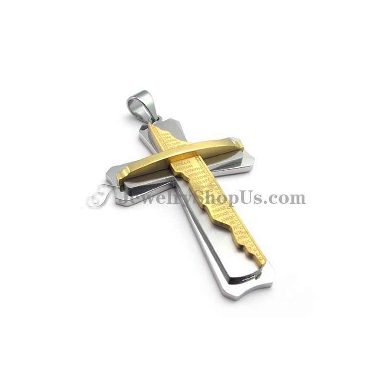 Prachtige Gouden Titanium Kruishanger Prachtige Gouden Titanium Kruishanger