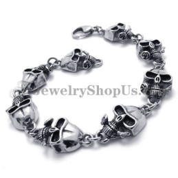 Elegante Titanium Schedelarmband